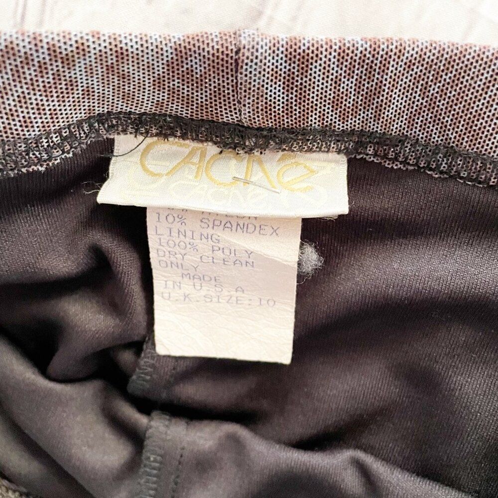 Cache Snake Print Lined mesh Sheer Flowy Palazzo Purple Taupe Wide Leg Pants M - Picture 12 of 12